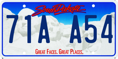 SD license plate 71AA54