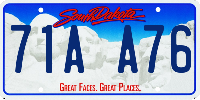 SD license plate 71AA76