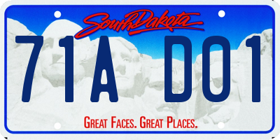 SD license plate 71AD01