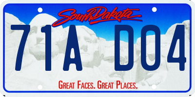 SD license plate 71AD04