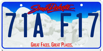 SD license plate 71AF17