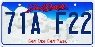 SD license plate 71AF22