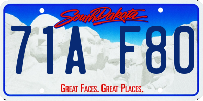 SD license plate 71AF80