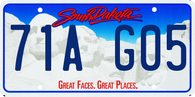 SD license plate 71AG05