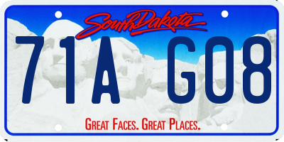 SD license plate 71AG08