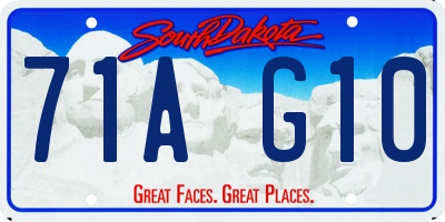 SD license plate 71AG10