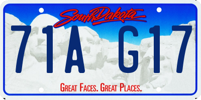 SD license plate 71AG17