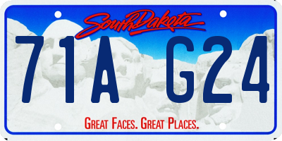SD license plate 71AG24