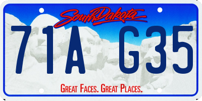 SD license plate 71AG35