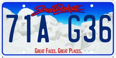 SD license plate 71AG36