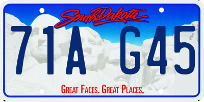 SD license plate 71AG45