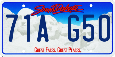 SD license plate 71AG50