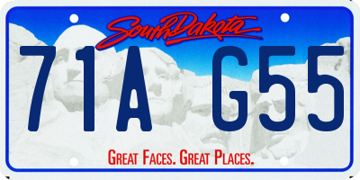 SD license plate 71AG55