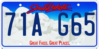 SD license plate 71AG65