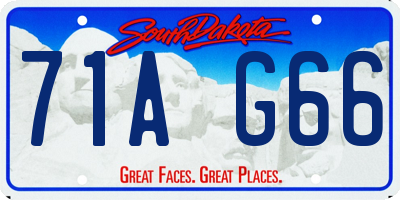 SD license plate 71AG66