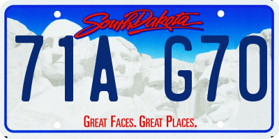 SD license plate 71AG70