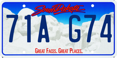SD license plate 71AG74