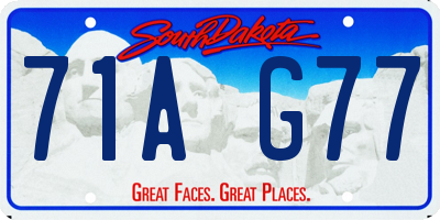 SD license plate 71AG77