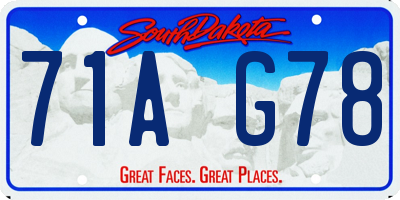 SD license plate 71AG78