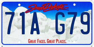 SD license plate 71AG79