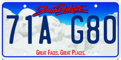 SD license plate 71AG80