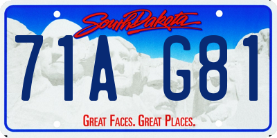 SD license plate 71AG81
