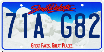 SD license plate 71AG82