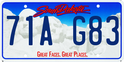 SD license plate 71AG83
