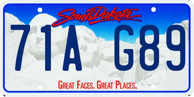 SD license plate 71AG89