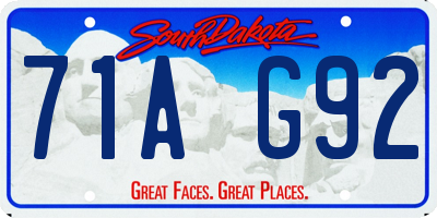 SD license plate 71AG92