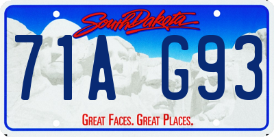 SD license plate 71AG93