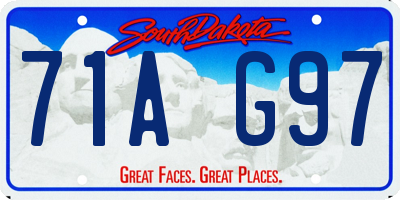 SD license plate 71AG97