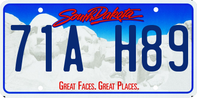 SD license plate 71AH89