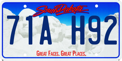 SD license plate 71AH92