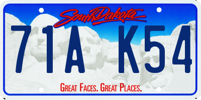 SD license plate 71AK54