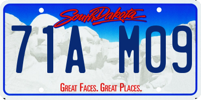SD license plate 71AM09