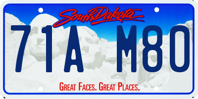 SD license plate 71AM80