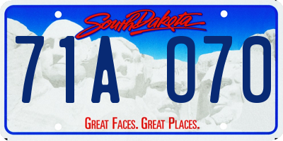 SD license plate 71AO70