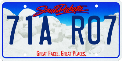 SD license plate 71AR07
