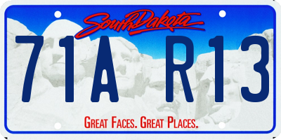 SD license plate 71AR13