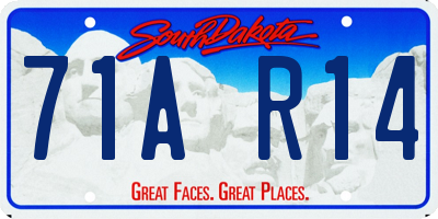SD license plate 71AR14