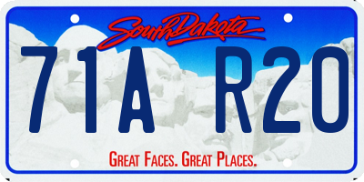 SD license plate 71AR20