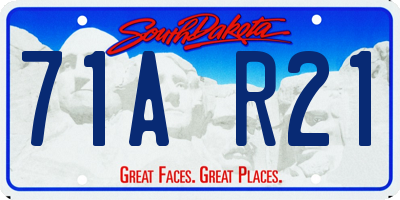 SD license plate 71AR21