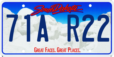 SD license plate 71AR22