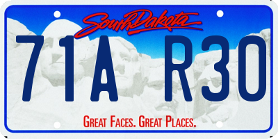 SD license plate 71AR30