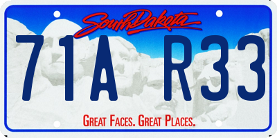 SD license plate 71AR33