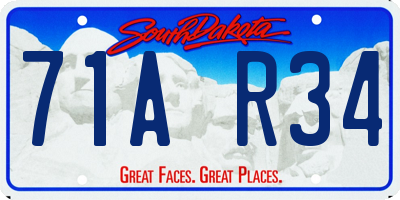 SD license plate 71AR34