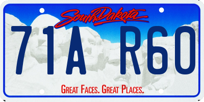 SD license plate 71AR60