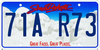 SD license plate 71AR73