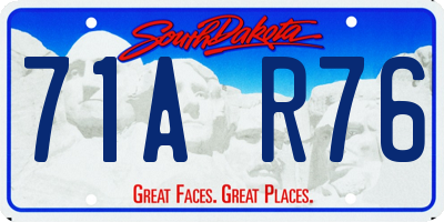 SD license plate 71AR76